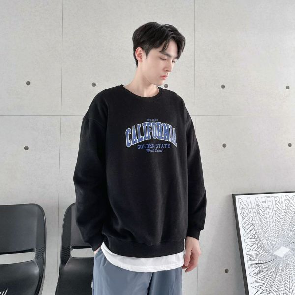 CALIFORNIA字母刷毛大學Tee 