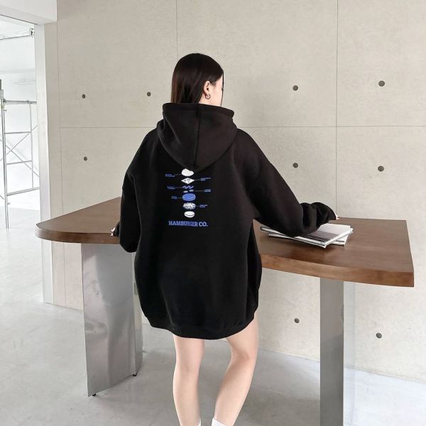 漢堡分解圖刷毛帽Tee 