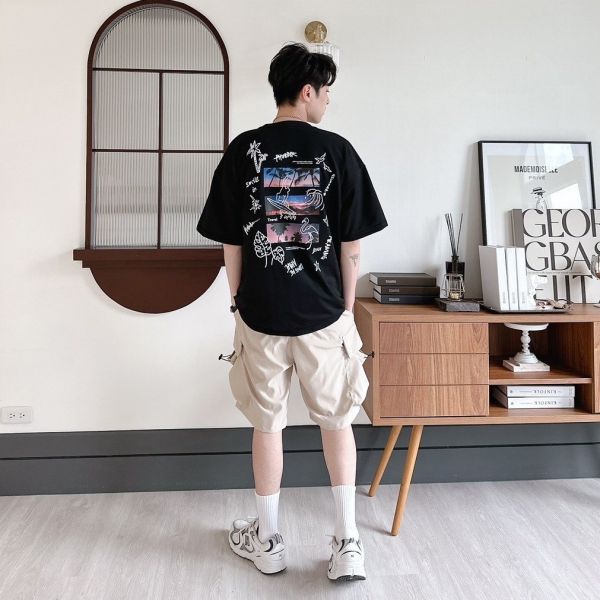 椰子樹相片插畫Tee 