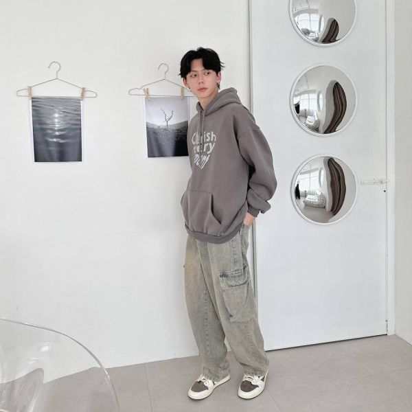 【現貨】Cherish愛心英字刷毛帽Tee 