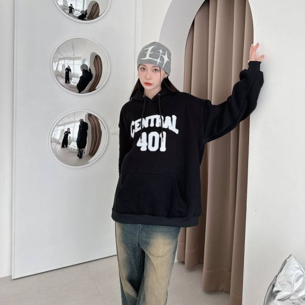 CENTRAL 401噪點噴漆印花刷毛帽Tee 