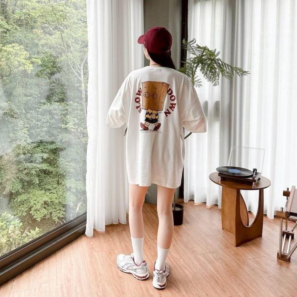 slow down蒙面紙袋男孩印花短Tee 