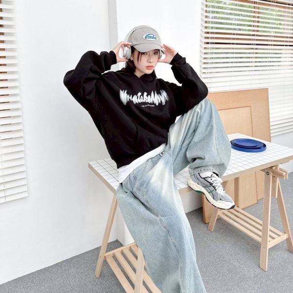 DYNAMIC&CREATION動態模糊印花刷毛帽Tee 