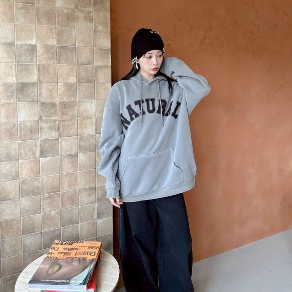 NATURAL貼布繡水洗帽Tee 