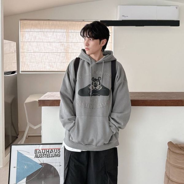 熊熊仿斑駁水洗帽Tee 