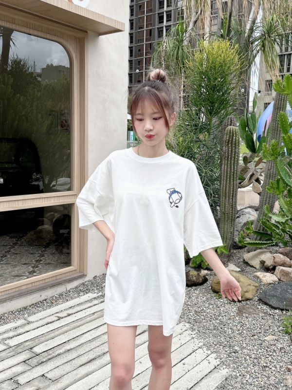 吹風機狗狗插畫印花Tee 