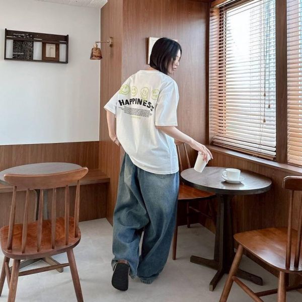 【現貨】】HAPPINESS潑漆笑臉印花短Tee 