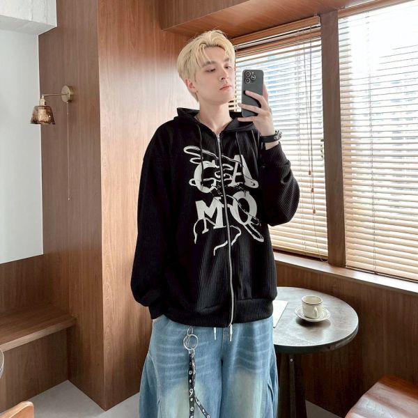 CAMO水墨抽繩連帽外套 