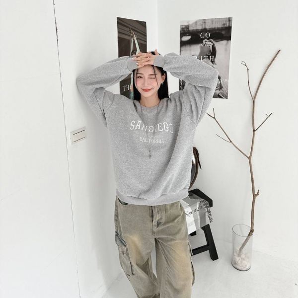 刺繡SANDIEGO刷毛大學Tee 