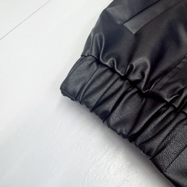 廓形剪裁雙拉鍊皮外套 