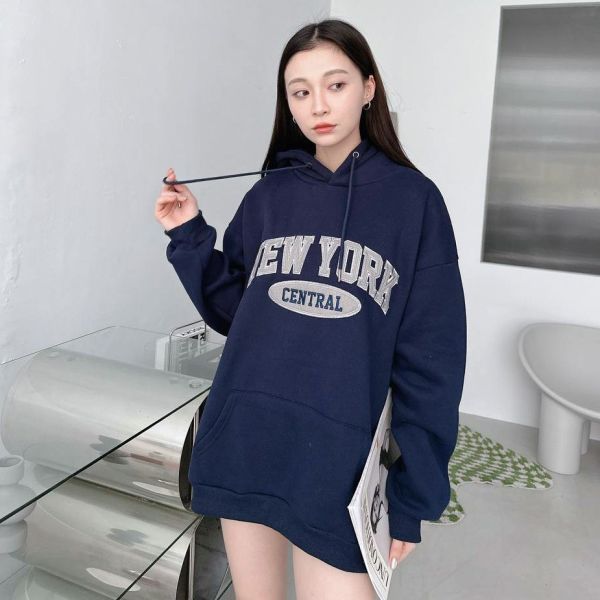 【現貨】刺繡NEW YORK字母刷毛帽Tee 