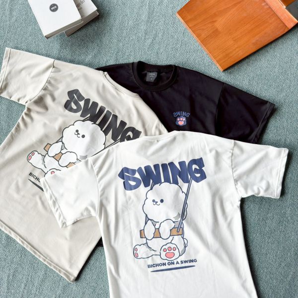 【現貨】SWING狗狗盪鞦韆印花Tee 