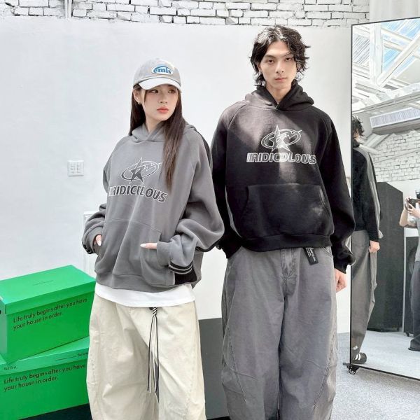 RIDICDLOUS閃電星撞色拼接刷毛帽Tee 