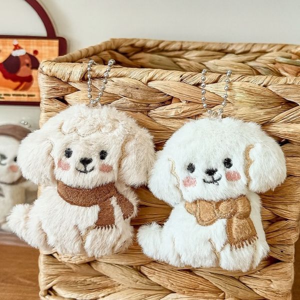 【現貨】毛絨圍巾小狗狗吊飾 