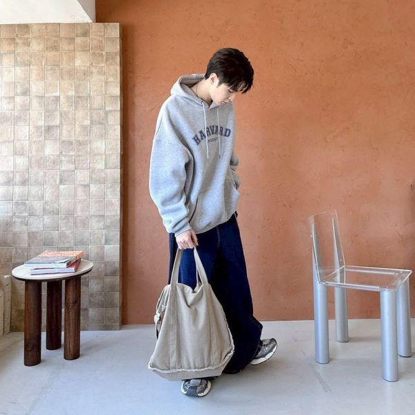 HARVARD英字印花刷毛帽Tee 