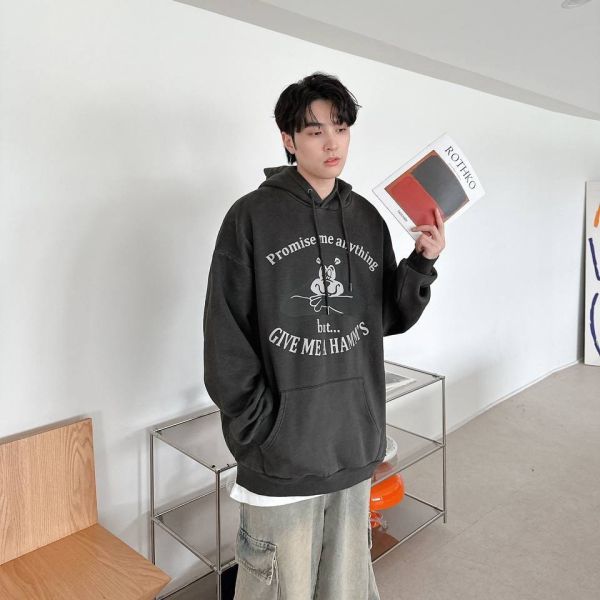 熊熊仿斑駁水洗帽Tee 