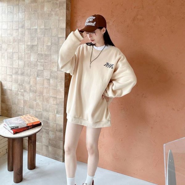 DRY CAT曬衣貓印花刷毛大學Tee 