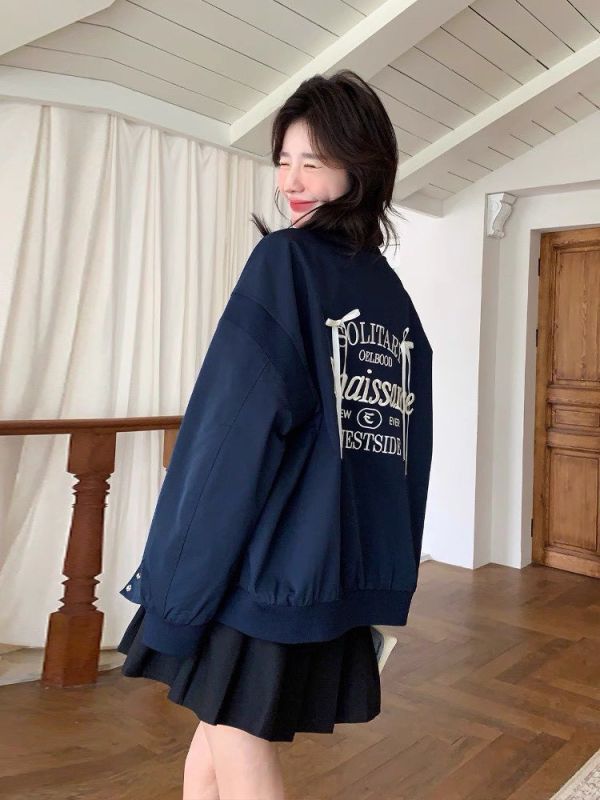 【預購】韓系蝴蝶結棒球夾克外套 