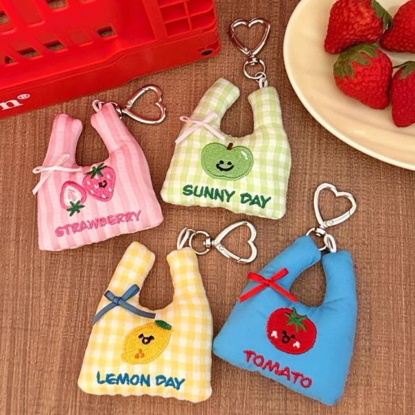 【現貨】愛心釦水果購物袋吊飾 