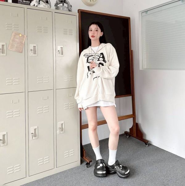 CAMO水墨抽繩連帽外套 