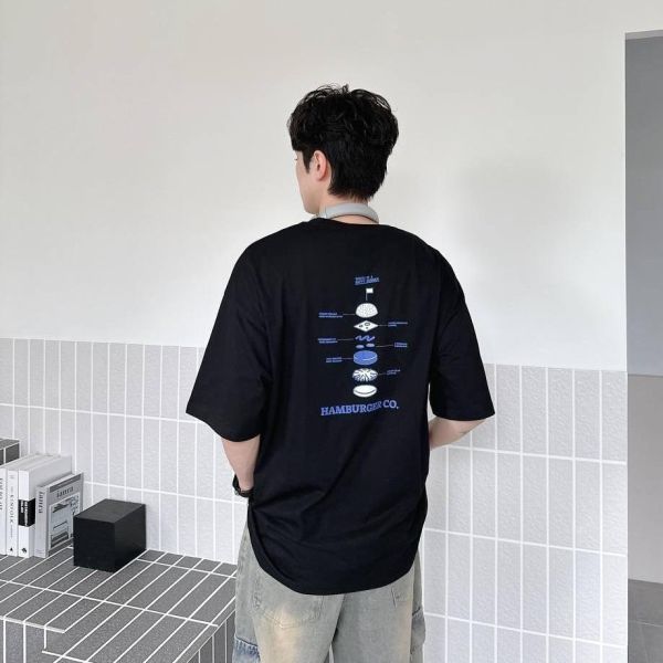 【現貨】漢堡分解印花短Tee 