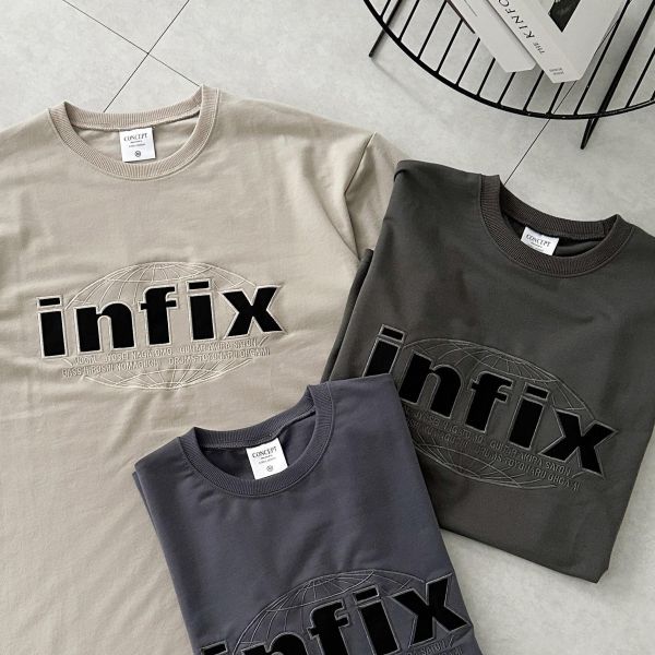 【現貨】infix刺繡水洗感短Tee 
