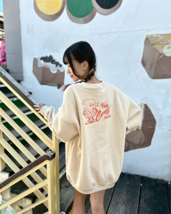 【現貨+預購】爆米花先生抽菸印花刷毛大學Tee 