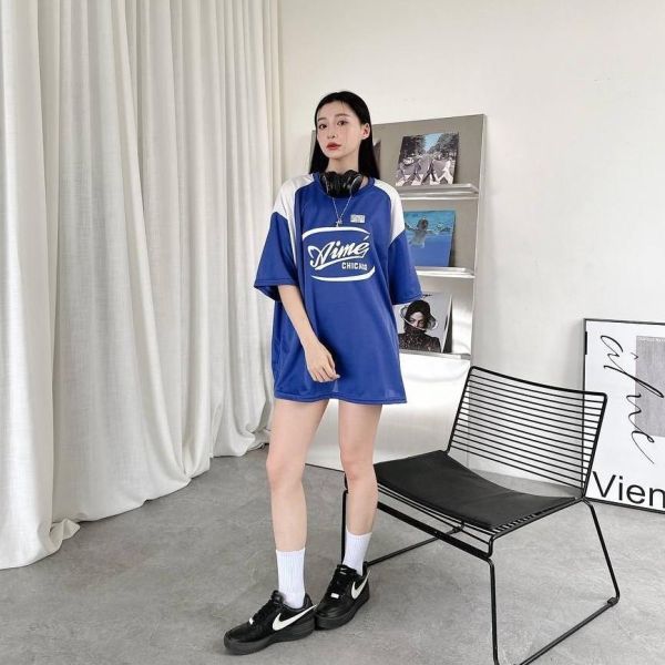 【現貨】Aime肩袖撞色拼接短Tee 