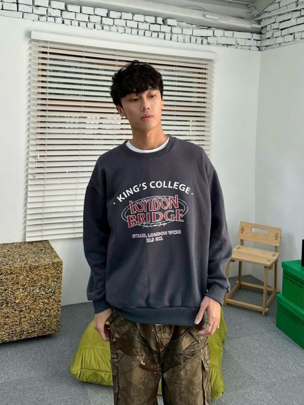 倫敦橋印花刷毛大學Tee 