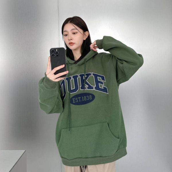 刺繡美式DUKE刷毛帽Tee 