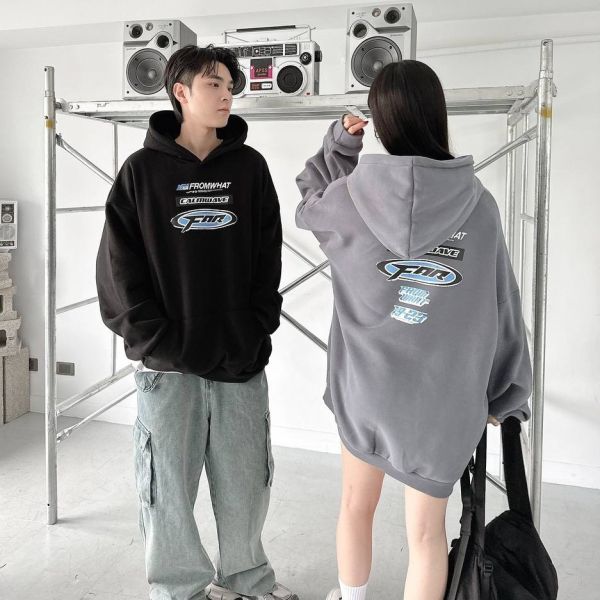 FROMWHAT斑駁感刷毛帽Tee 