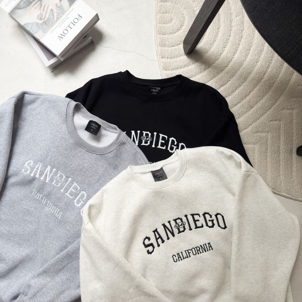 刺繡SANDIEGO刷毛大學Tee 