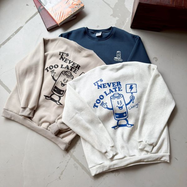 電池先生印花刷毛大學Tee 