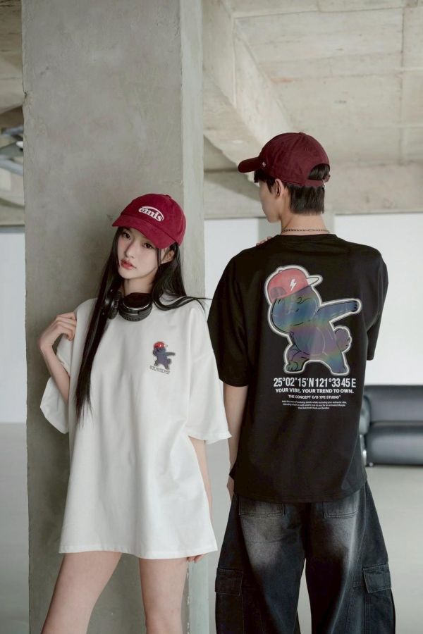 【現貨】閃電貓柴犬炫彩反光短Tee 