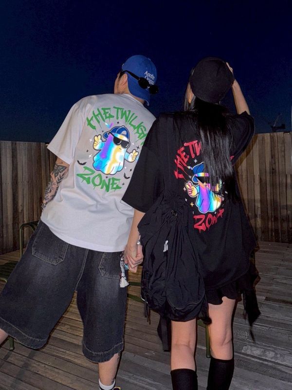 【現貨】反光炫彩墨鏡幽靈Tee 