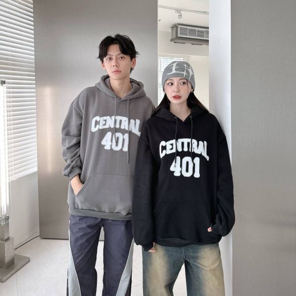 CENTRAL 401噪點噴漆印花刷毛帽Tee 