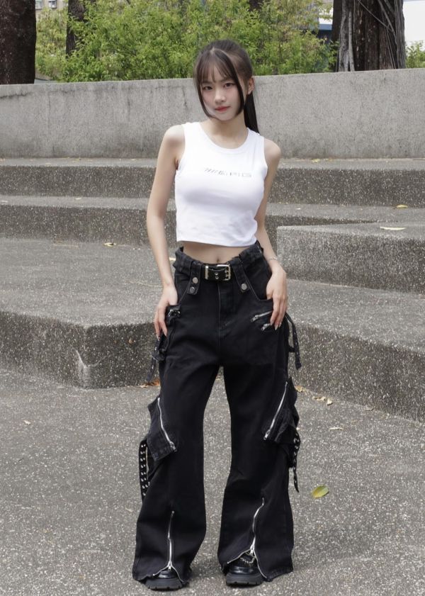 【現貨】暗夜機能重工拉鍊工裝褲 