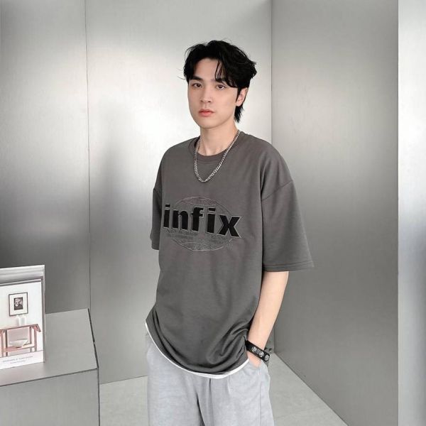 【現貨】infix刺繡水洗感短Tee 