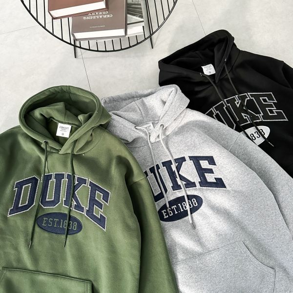 刺繡美式DUKE刷毛帽Tee 