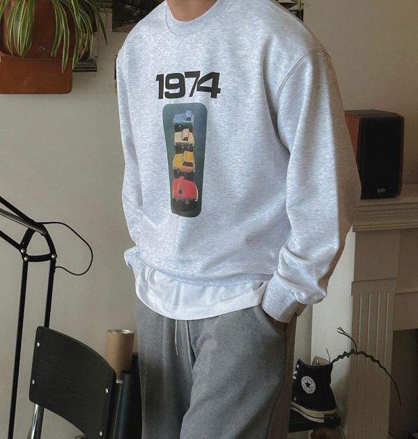 【現貨】美式1974復古車牛奶絨大學Tee 