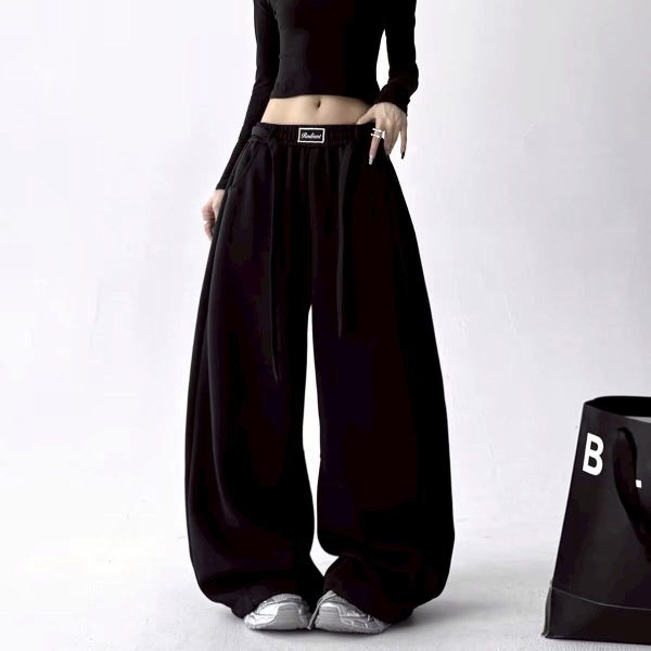 【預購】美式高腰抽繩棉褲 