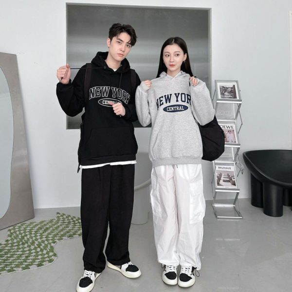 【現貨】刺繡NEW YORK字母刷毛帽Tee 