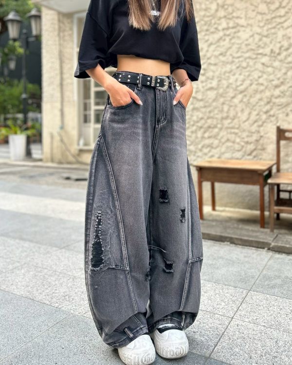 【現貨】反轉解構破壞彎刀褲 