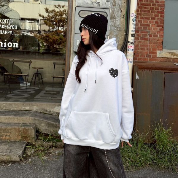 Cross Challenges發泡愛心切割刷毛帽Tee 