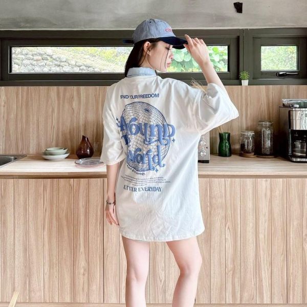 【現貨】發泡字型球形構圖短Tee 