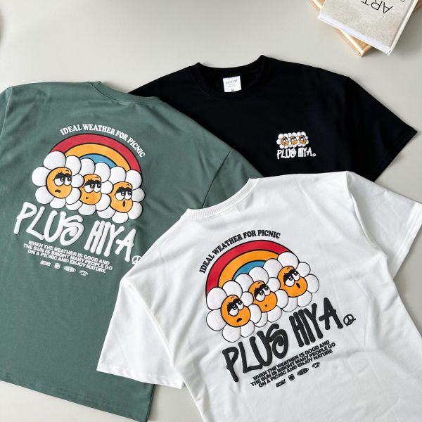 【現貨+預購】PLUS HIYA發泡彩虹印花短Tee 