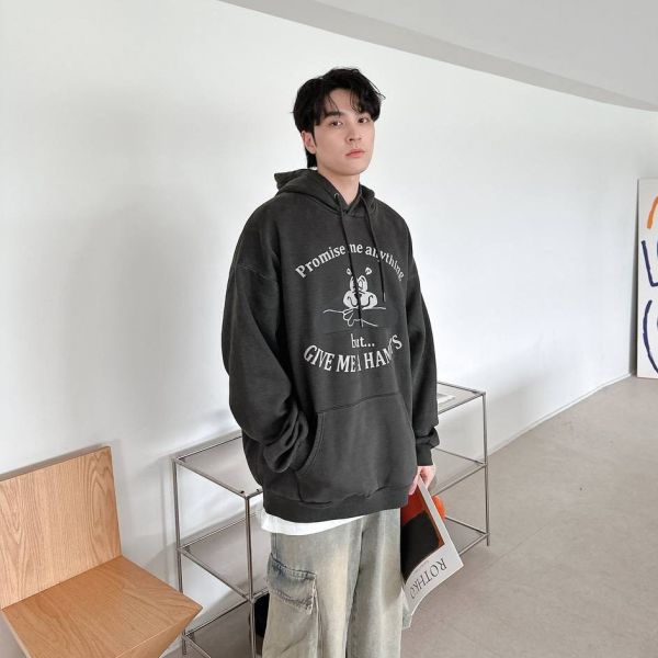 熊熊仿斑駁水洗帽Tee 