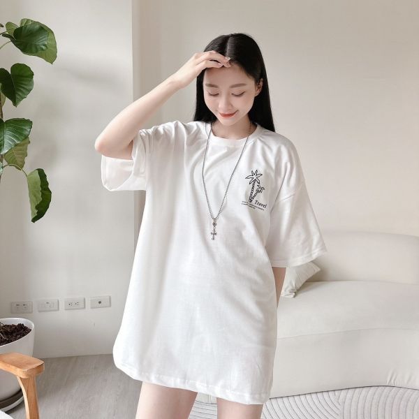 椰子樹相片插畫Tee 