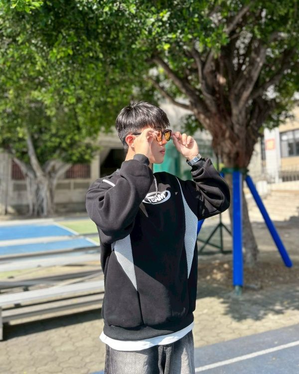 TEAM圓標網眼刷毛大學Tee 