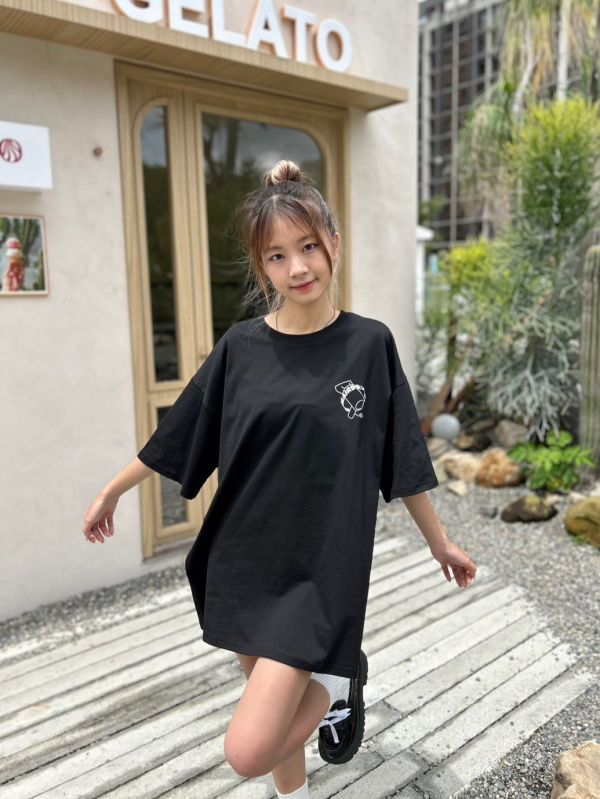 吹風機狗狗插畫印花Tee 